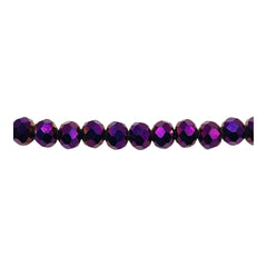 6mm Thunder Polish Glass Crystal Roundel Cut Purple Light