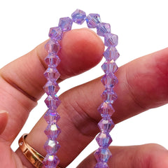 6mm Thunder Polish Glass Crystal Bicone Lt. Purple
