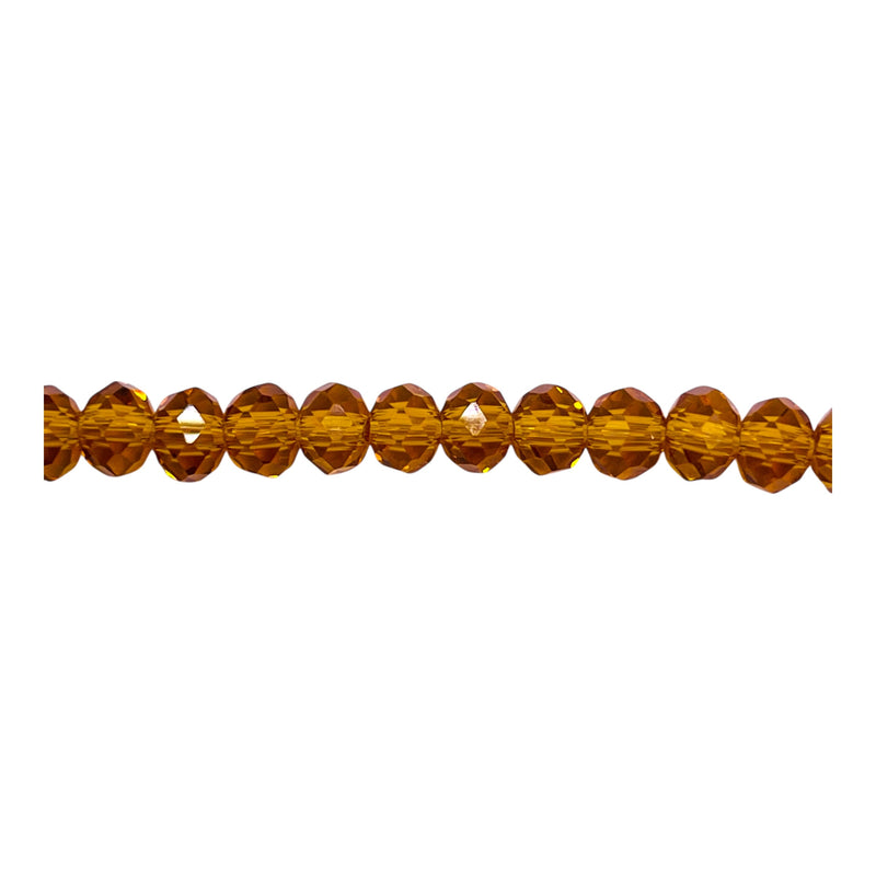 6mm Thunder Polish Glass Crystal Roundel Cut Topaz