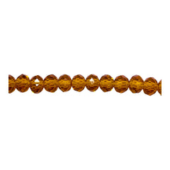 6mm Thunder Polish Glass Crystal Roundel Cut Topaz