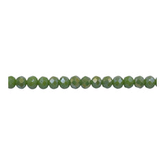 4mm Thunder Polish Glass Crystal Roundel Cut Olive Green Jade AB