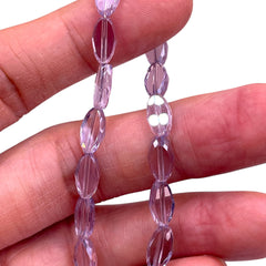 10x6mm Oval Glass Crystal  Lt. Violet