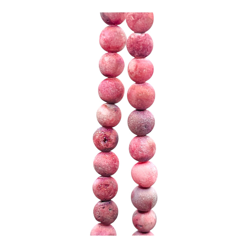 6mm Druzy Round Fushia