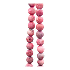 6mm Druzy Round Fushia