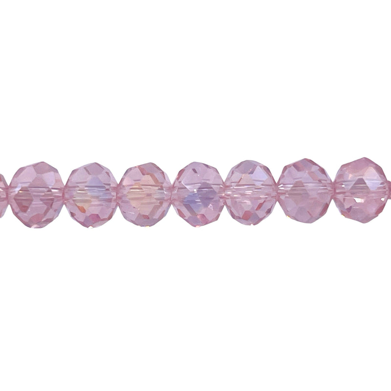 8mm Thunder Polish Glass Crystal Roundel Cut Lt. Peach AB