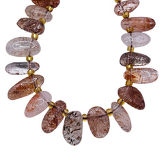 9-13mm Chips Rutilated Quartz side drilled