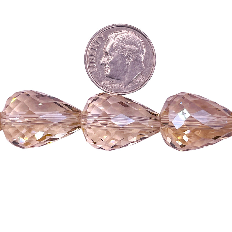 18x13mm Tear Drop Glass Crystal Lime Crystal