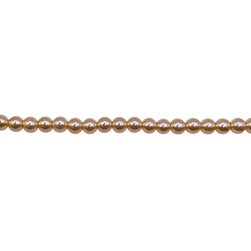 3mm Round Thunder Polish Glass Pearl Medium Gold