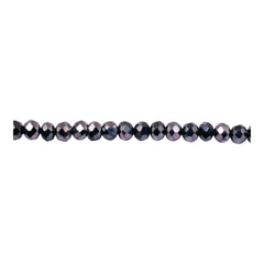 4mm Thunder Polish Glass Crystal Roundel Cut Silver