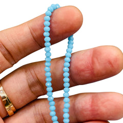 3mm Thunder Polish Glass Crystal Roundel Cut Sky Blue Jade