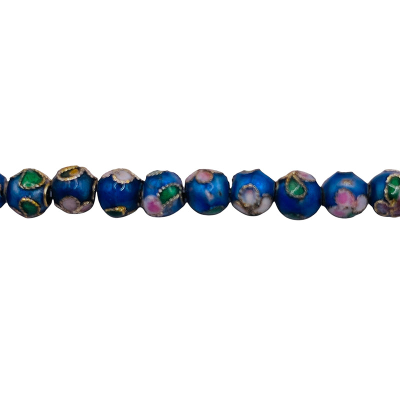 6mm Round Cloisonne Blue
