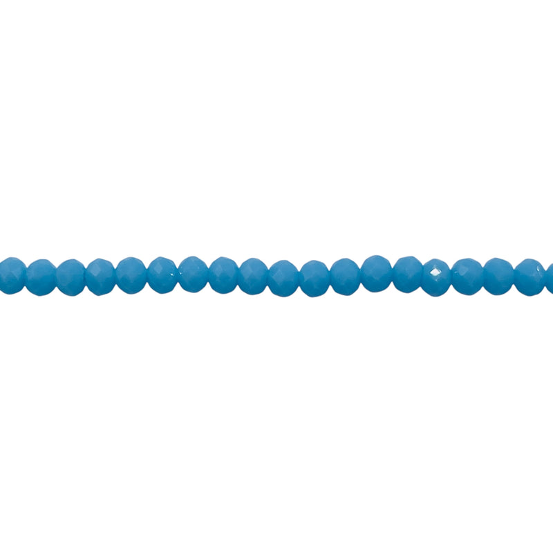 3mm Thunder Polish Glass Crystal Roundel Cut Sky Blue Jade