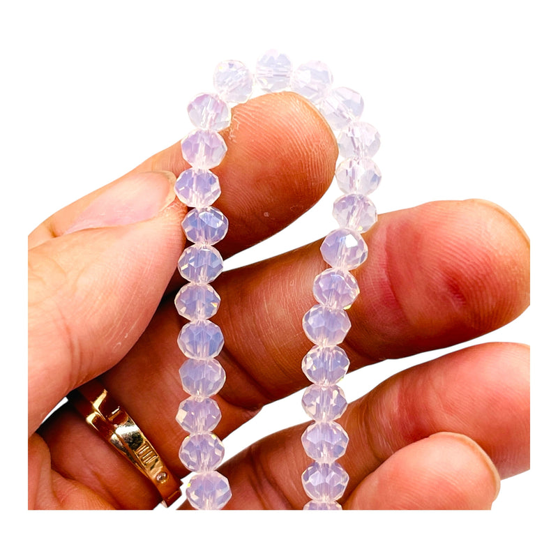 6mm Thunder Polish Glass Crystal Roundel Cut Opal