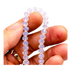 6mm Thunder Polish Glass Crystal Roundel Cut Opal