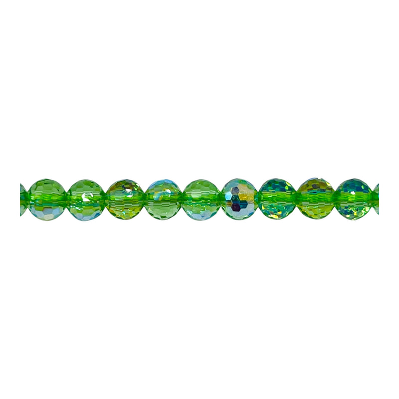 6mm Thunder Polish Round Disco Cut Peridot Super AB