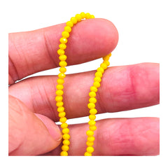 3mm Thunder Polish Glass Crystal Roundel Cut Yellow Jade