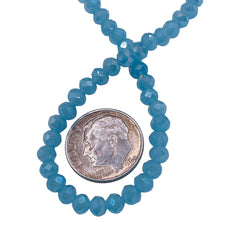 4mm Thunder Polish Glass Crystal Roundel Cut Blue Jade AB