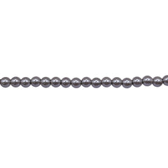 3mm Round Thunder Polish Glass Pearl Silver