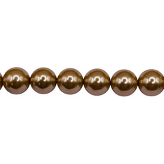 8mm Round Thunder Polish Glass Pearl Dark Gold