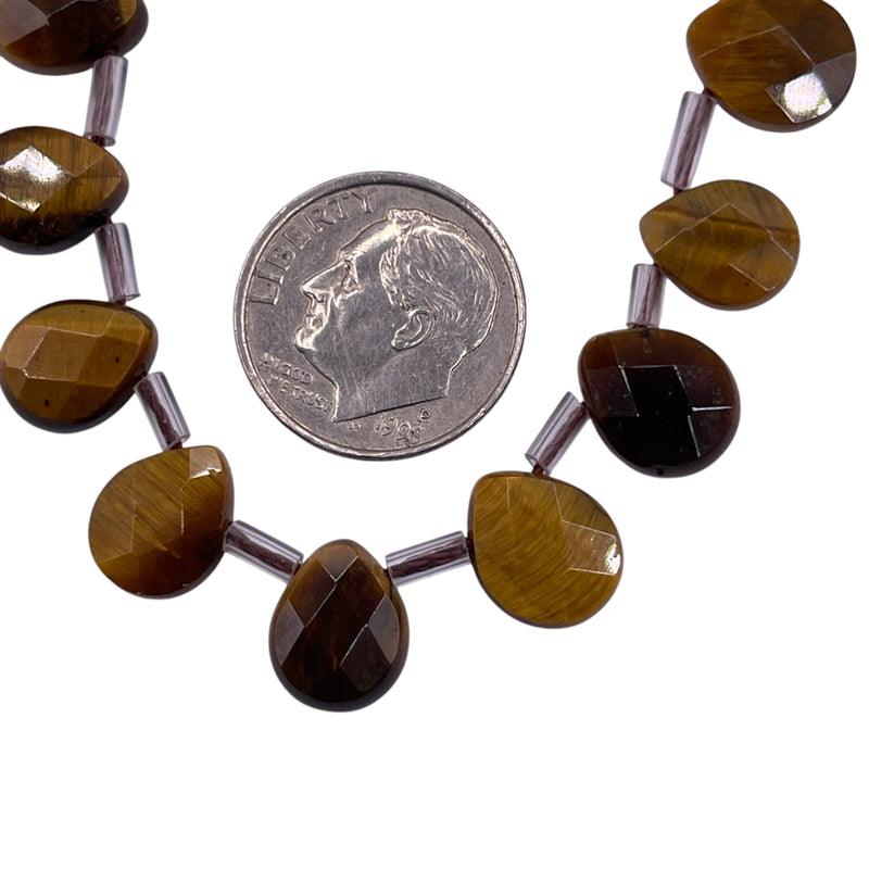 10x8mm Flat Teardrop Cut Tiger Eye