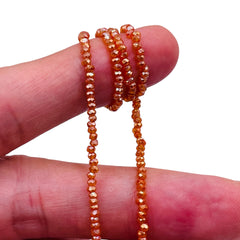 2mm Thunder Polish Glass Crystal Roundel Cut Magic Orange