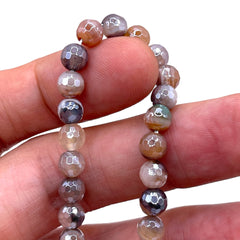 8mm Round Cut Striped Agate Shine