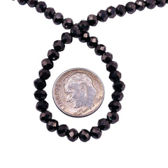 4mm Thunder Polish Glass Crystal Roundel Cut Hematite