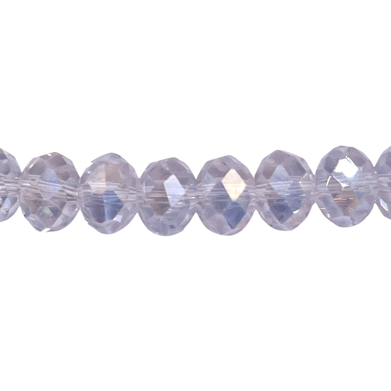 10mm Roundel Cut Glass Crystal Clear AB