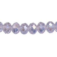10mm Roundel Cut Glass Crystal Clear AB