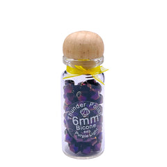 6mm Thunder Polish Glass Crystal Bicone Purple Light