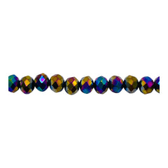 6mm Thunder Polish Glass Crystal Roundel Cut Rainbow Light