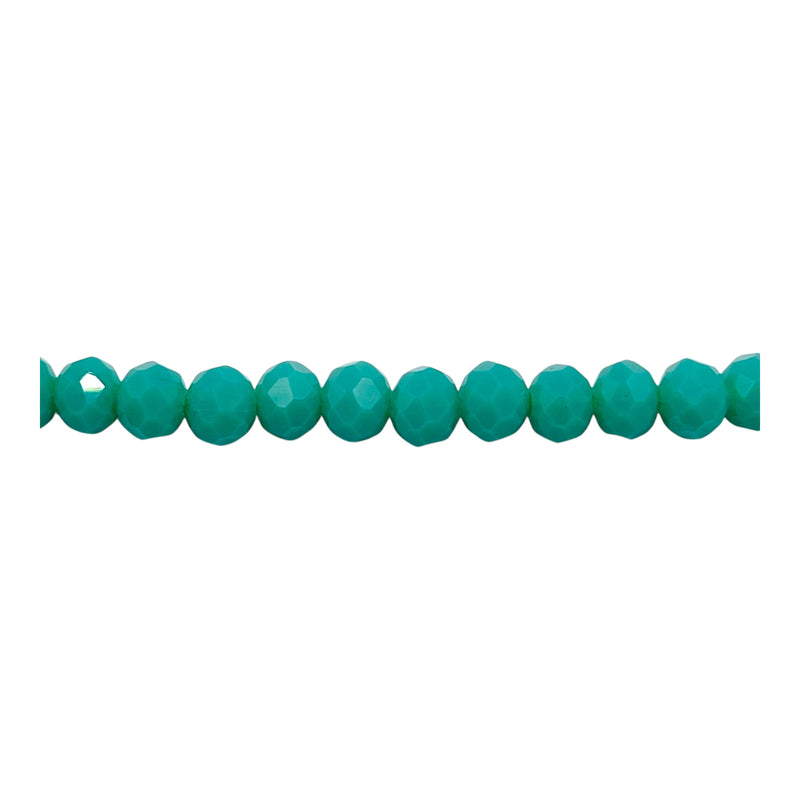 6mm Thunder Polish Glass Crystal Roundel Cut Green Turquoise Jade