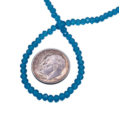 3mm Thunder Polish Glass Crystal Roundel Cut Med Aquamarine