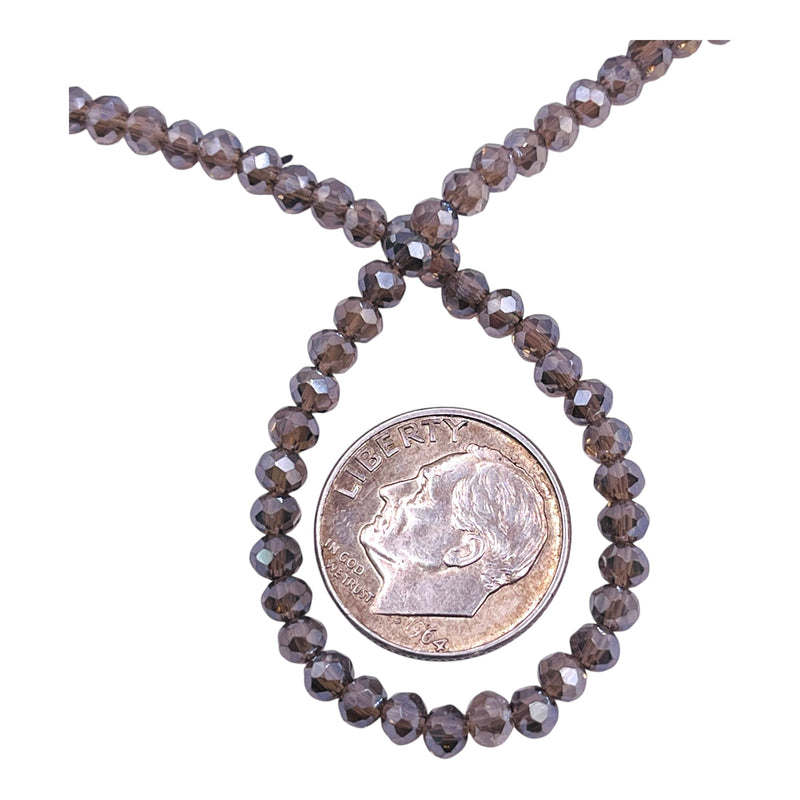 3mm Thunder Polish Glass Crystal Roundel Cut Black Diamond AB