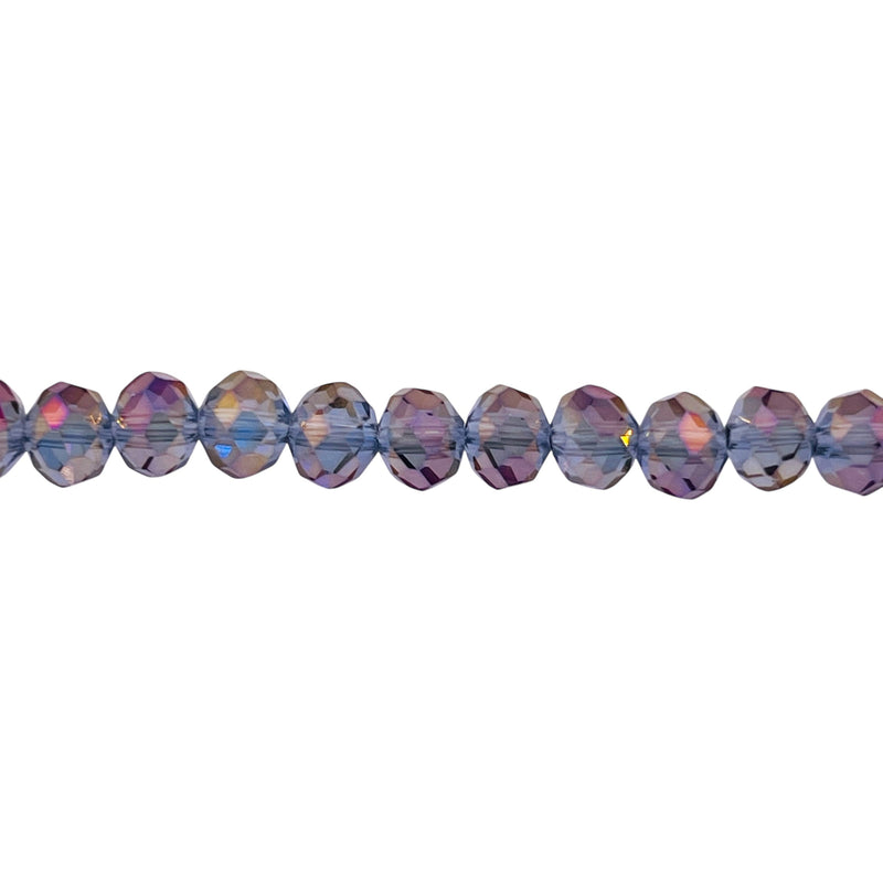 6mm Thunder Polish Glass Crystal Roundel Cut Magic Purple
