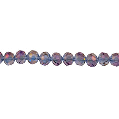 6mm Thunder Polish Glass Crystal Roundel Cut Magic Purple