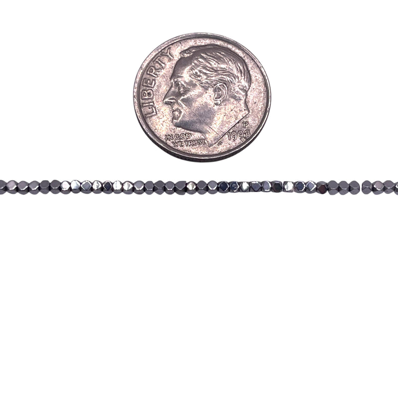 1x1mm Cube Hematite Rhodium