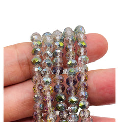 6mm Thunder Polish Glass Crystal Roundel Cut Violet Dream