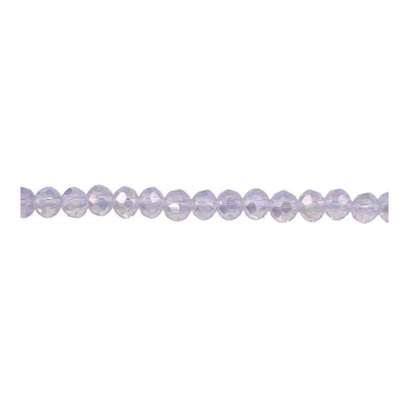 4mm Thunder Polish Glass Crystal Roundel Cut Opal AB