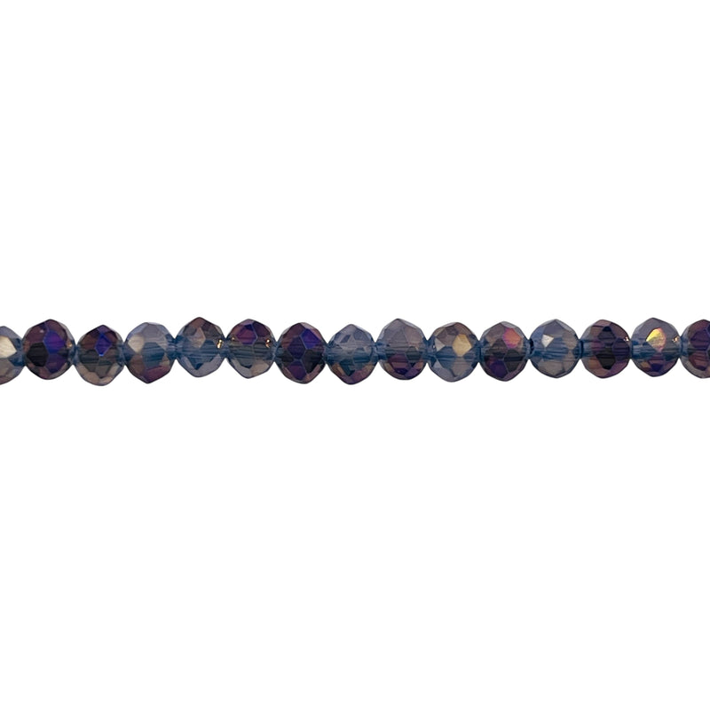 4mm Thunder Polish Glass Crystal Roundel Cut Purple Magic Jade