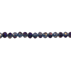 4mm Thunder Polish Glass Crystal Roundel Cut Purple Magic Jade
