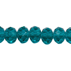 12mm Roundel Cut Glass Crystal Green Zircon