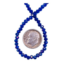3mm Thunder Polish Glass Crystal Roundel Cut Dark Sapphire AB