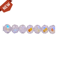 8mm Thunder Polish Glass Crystal Roundel Cut Clear Super AB