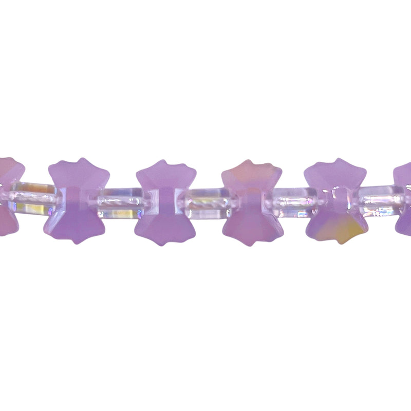 10x7mm Bow Tie Glass Crystal Pink Jade Super AB