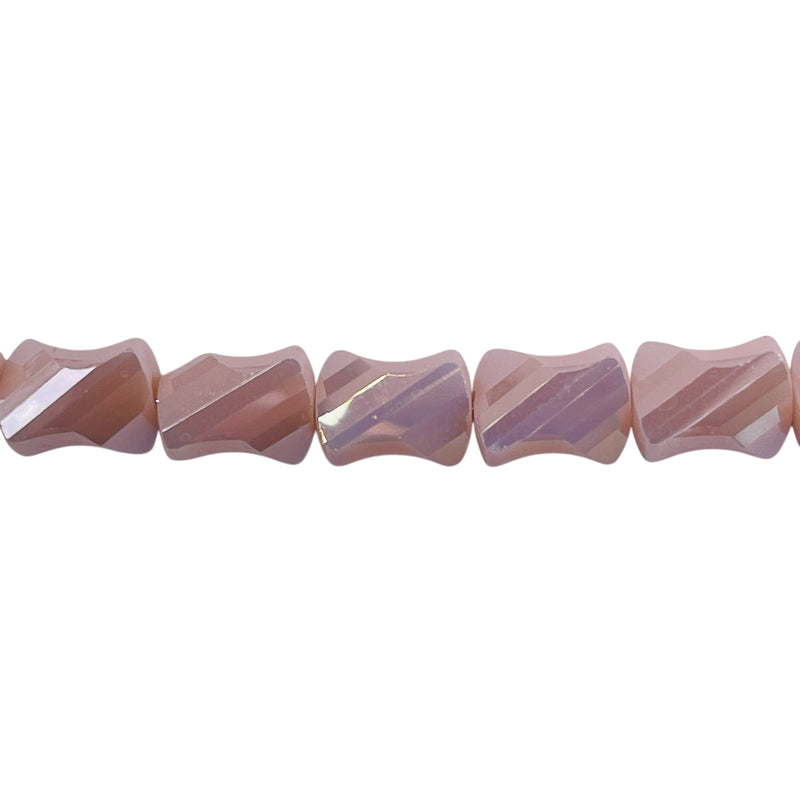 10x8mm Twisted Bow Tie Glass Crystal Beige Jade AB