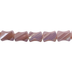 10x8mm Twisted Bow Tie Glass Crystal Beige Jade AB