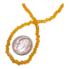 3mm Thunder Polish Glass Crystal Roundel Cut Yellow Gold AB