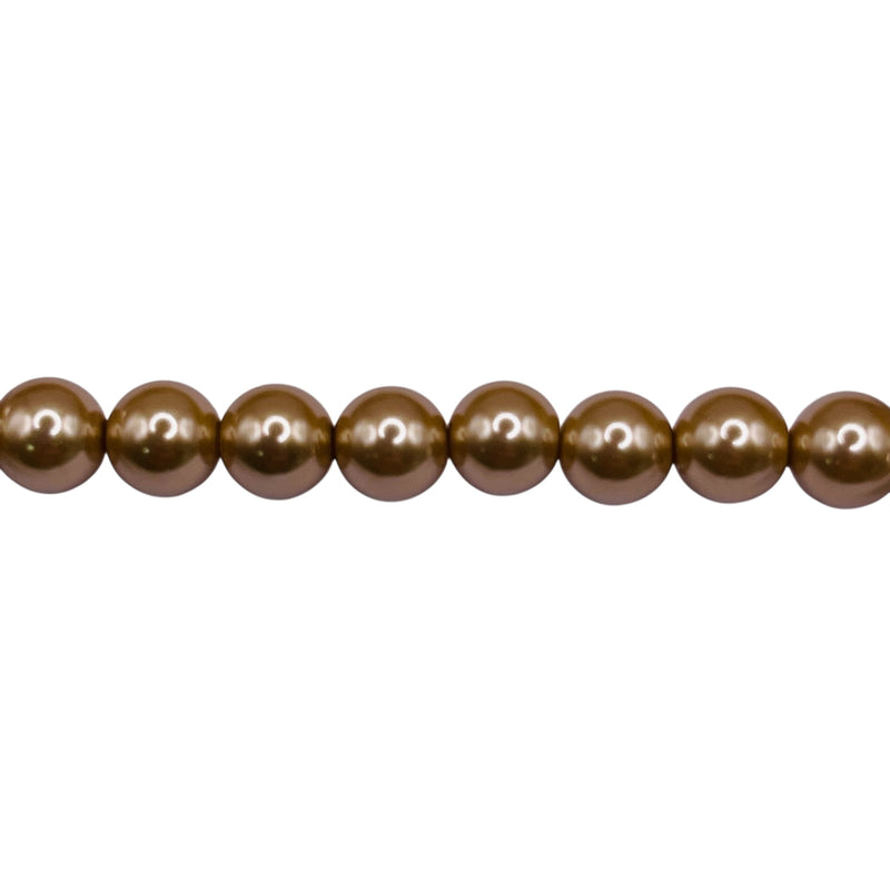 6mm Round Thunder Polish Glass Pearl Dark Gold