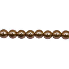 6mm Round Thunder Polish Glass Pearl Dark Gold